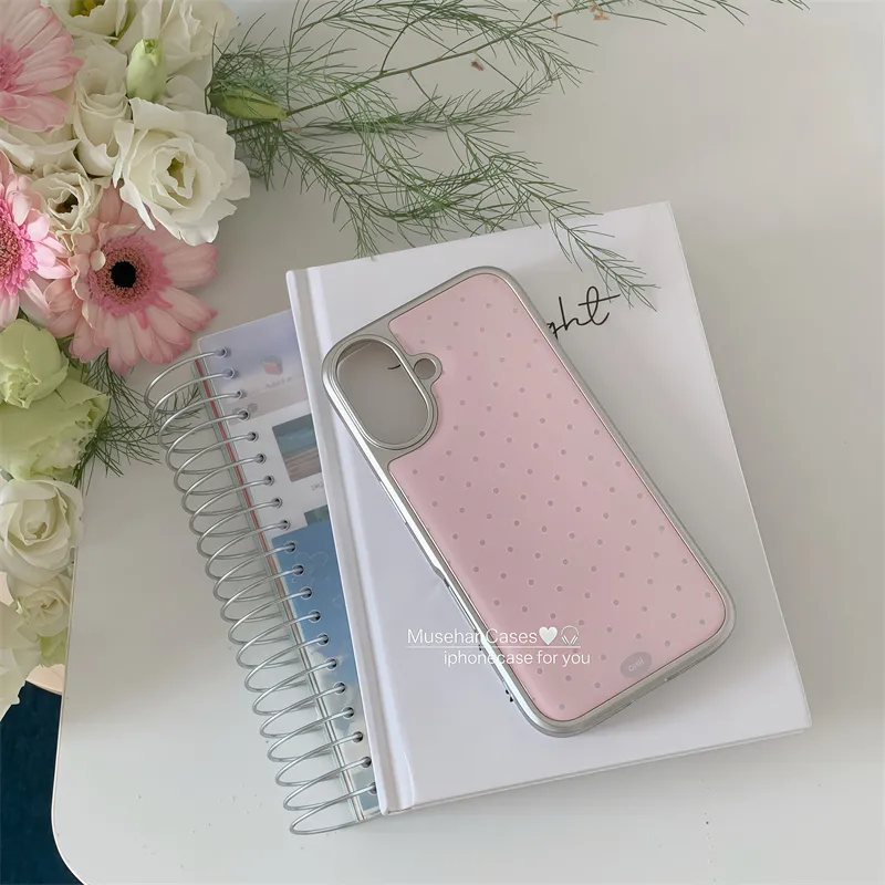 Phone Cases Y2K - Korean ins Cream Pink Polka Dot