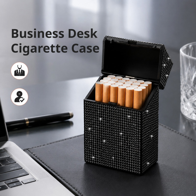 Phone Cases The Dairy - Rhinestone Cigarette Case, Flip Cover Cigarette