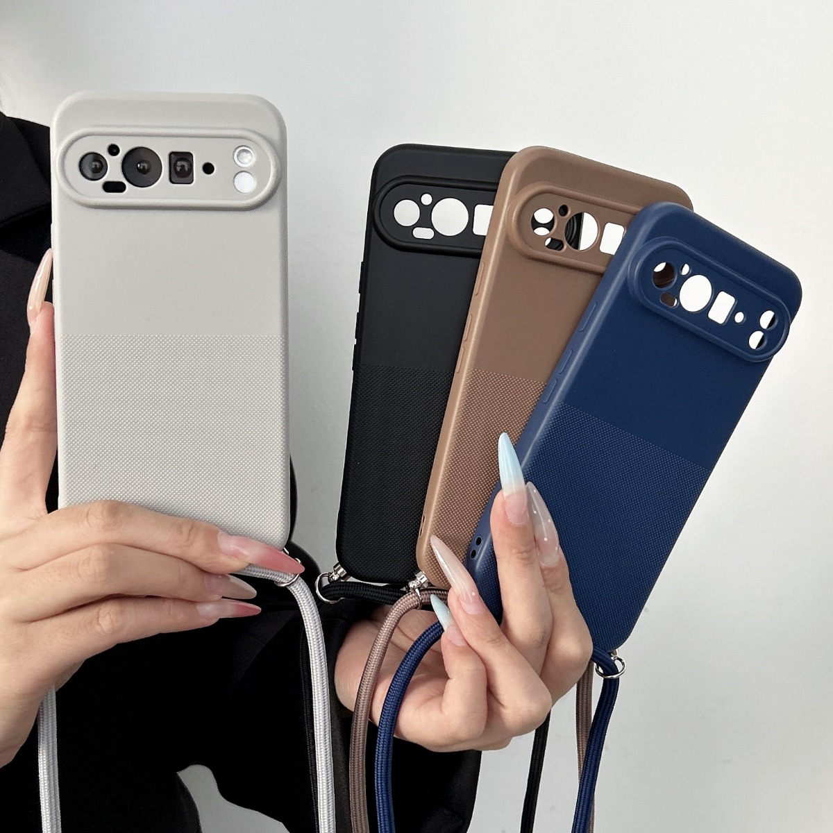 Phone Cases Pixel 9A - Crossbody Lanyard Strap Matte TPU Phone