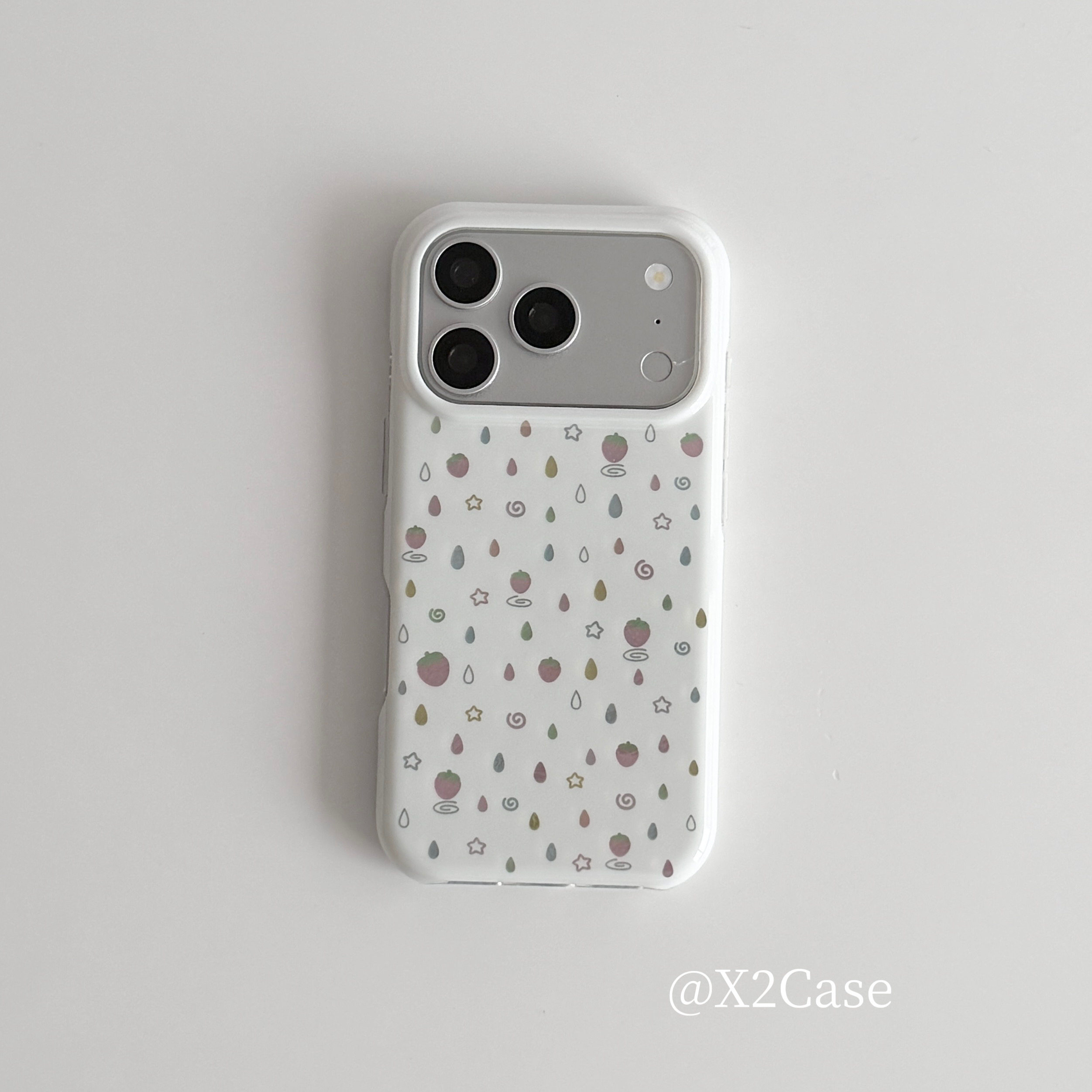 Phone Cases Y2K - Cute White Raindrops Strawberry Phone Case