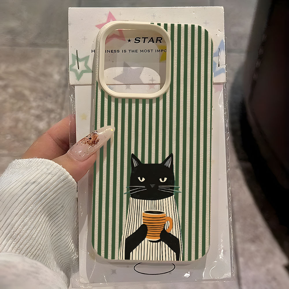 Funny Coffee Cat Pattern Lyche - đánh giá và giá Phone Cases Quirky