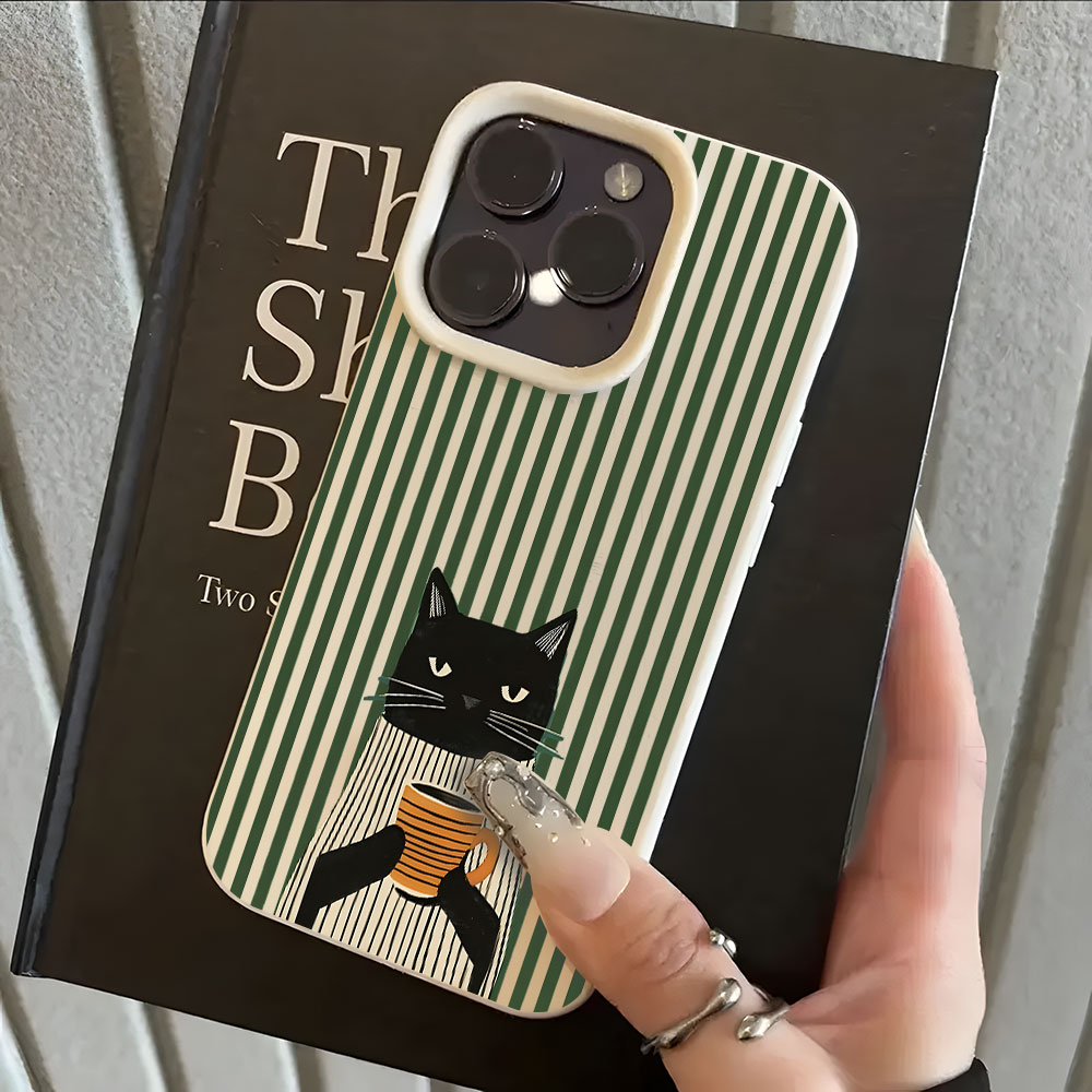 Funny Coffee Cat Pattern Lyche - đánh giá và giá Phone Cases Quirky