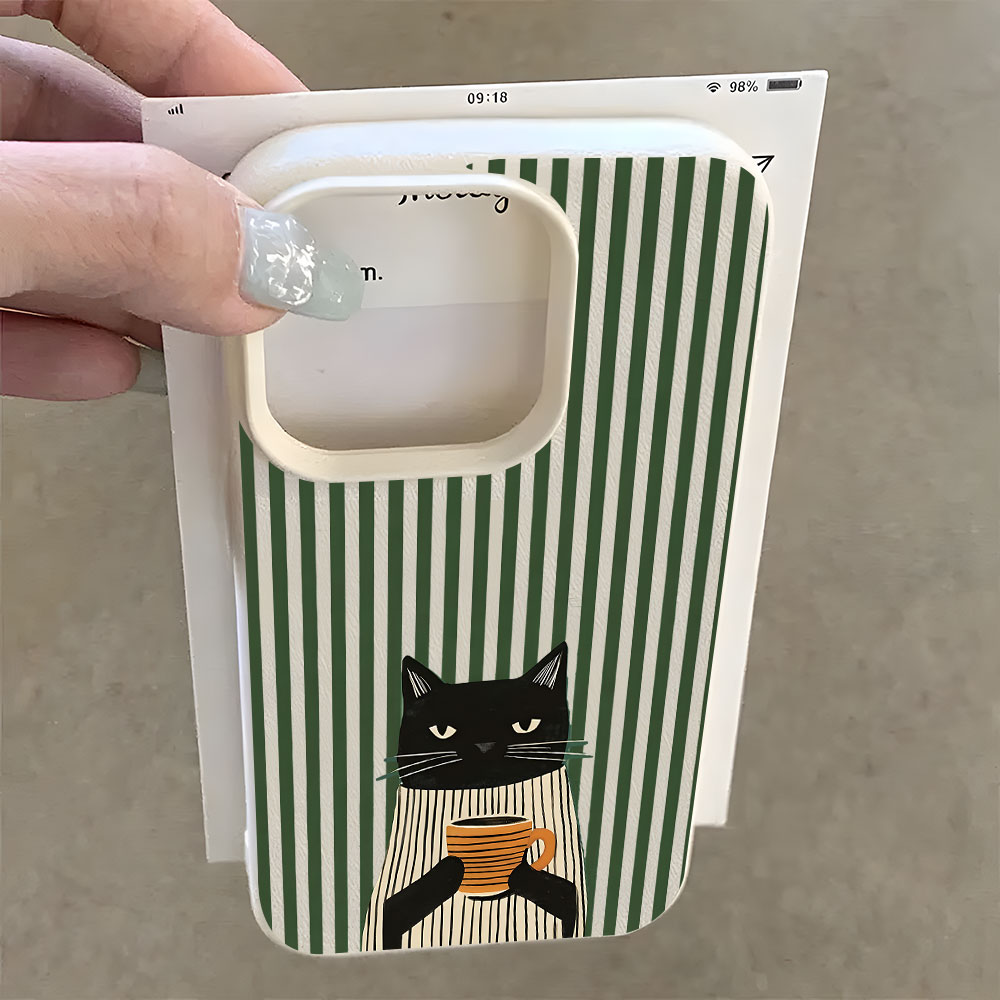 Funny Coffee Cat Pattern Lyche - đánh giá và giá Phone Cases Quirky