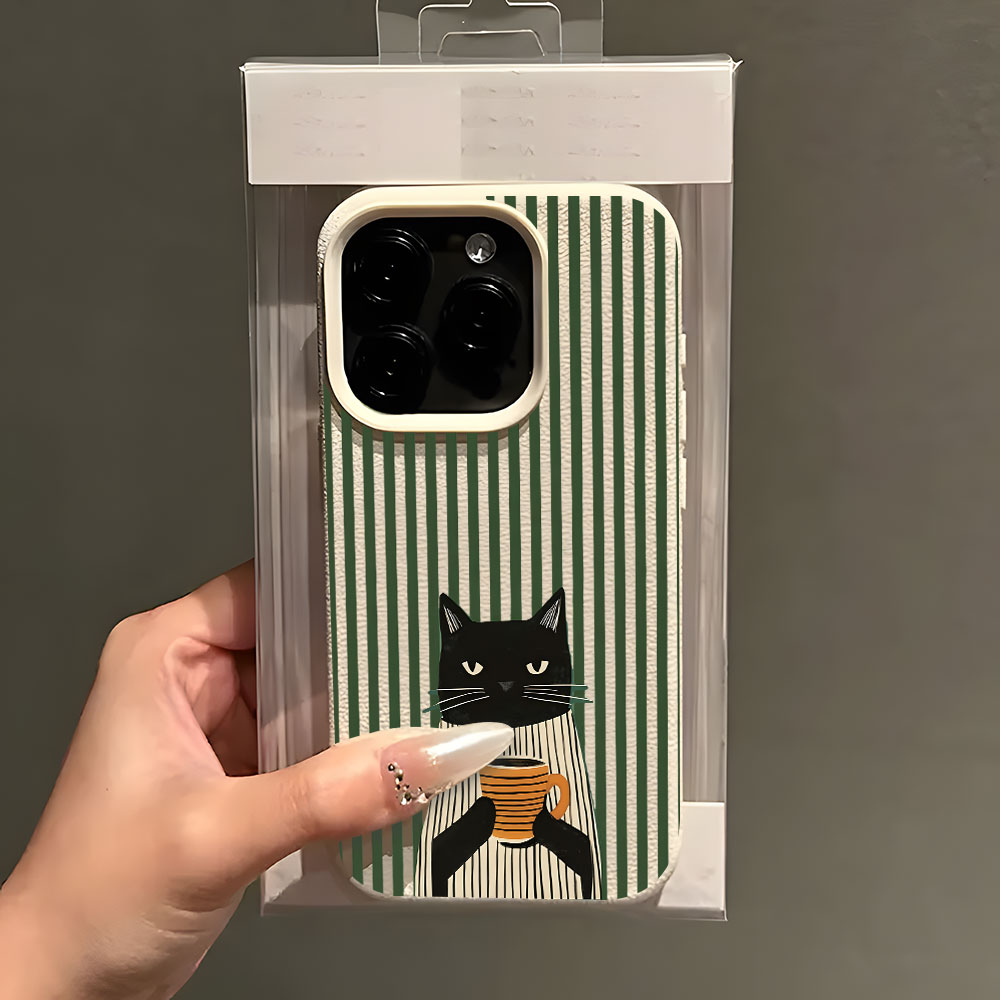 Funny Coffee Cat Pattern Lyche - đánh giá và giá Phone Cases Quirky