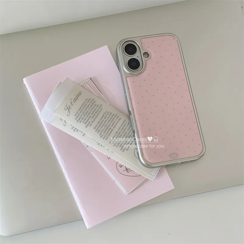 Korean ins Cream Pink Polka Do - đánh giá và giá Phone Cases Y2K