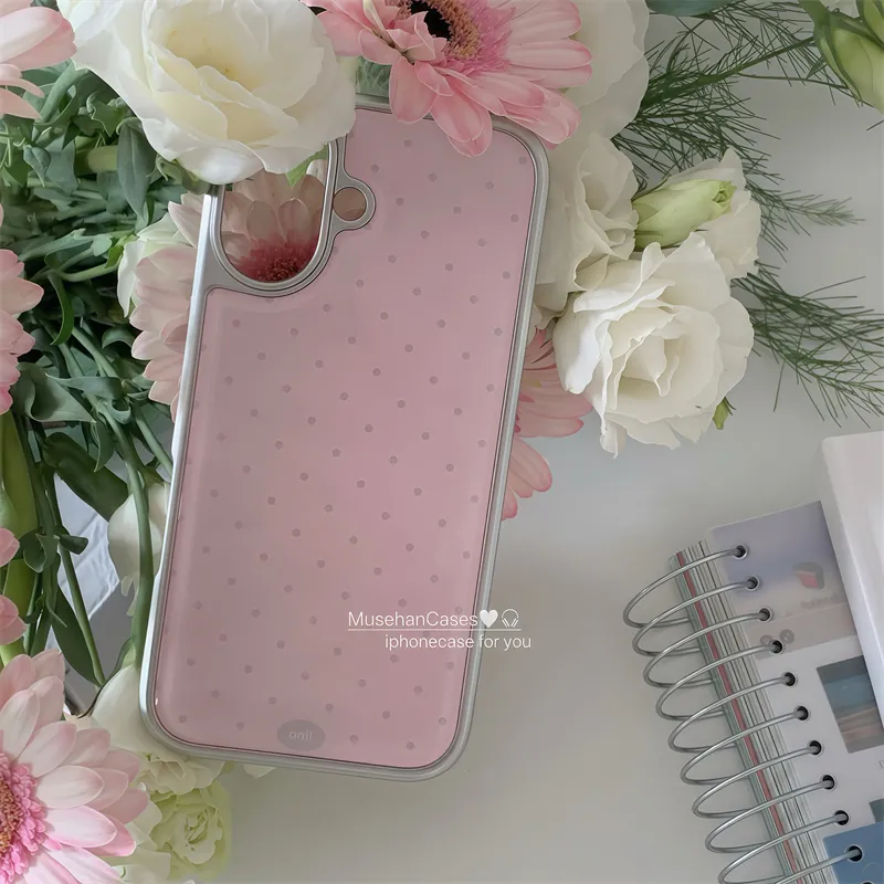 Korean ins Cream Pink Polka Do - đánh giá và giá Phone Cases Y2K