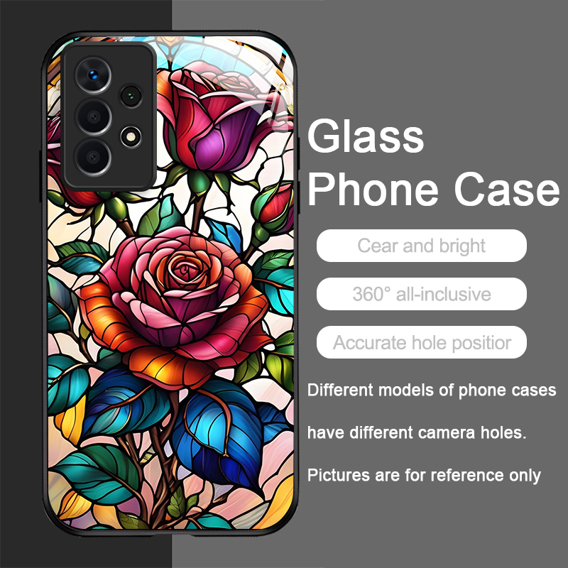 Art Colorful Glass Style Rose  - đánh giá và giá Phone Cases A14 Samsung