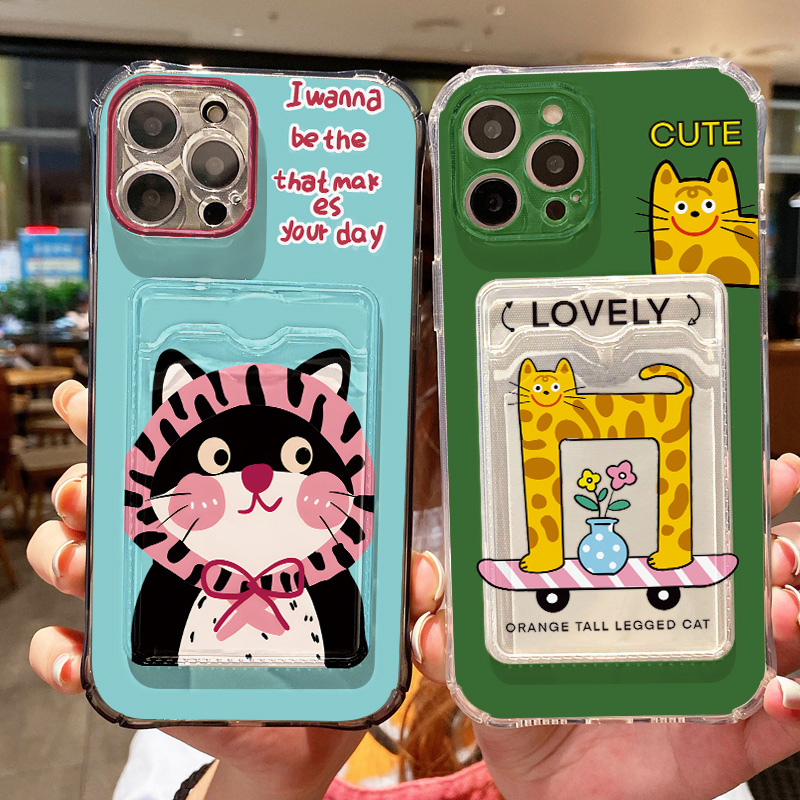 Cute Cartoon Cat Phone Case Fo - đánh giá và giá Phone Cases With Card Holder