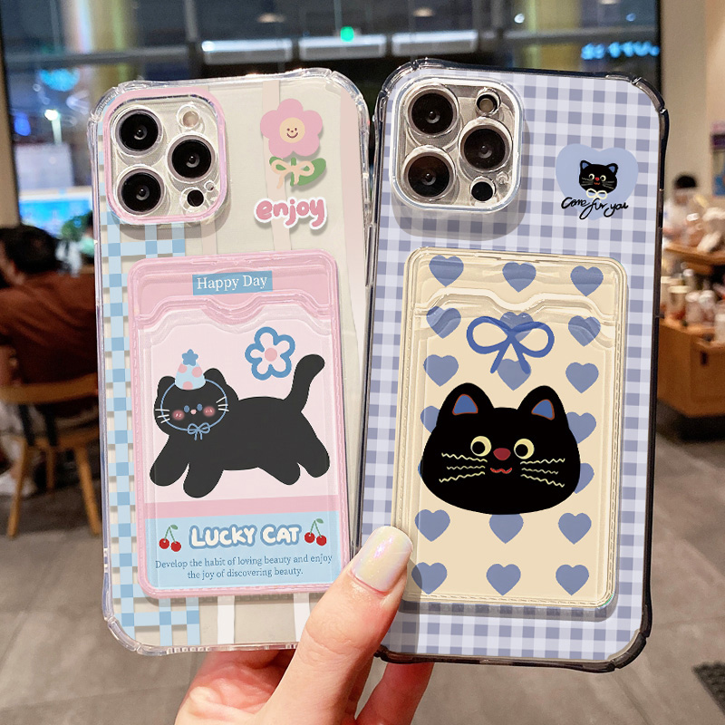 Cute Cartoon Cat Phone Case Fo - đánh giá và giá Phone Cases With Card Holder