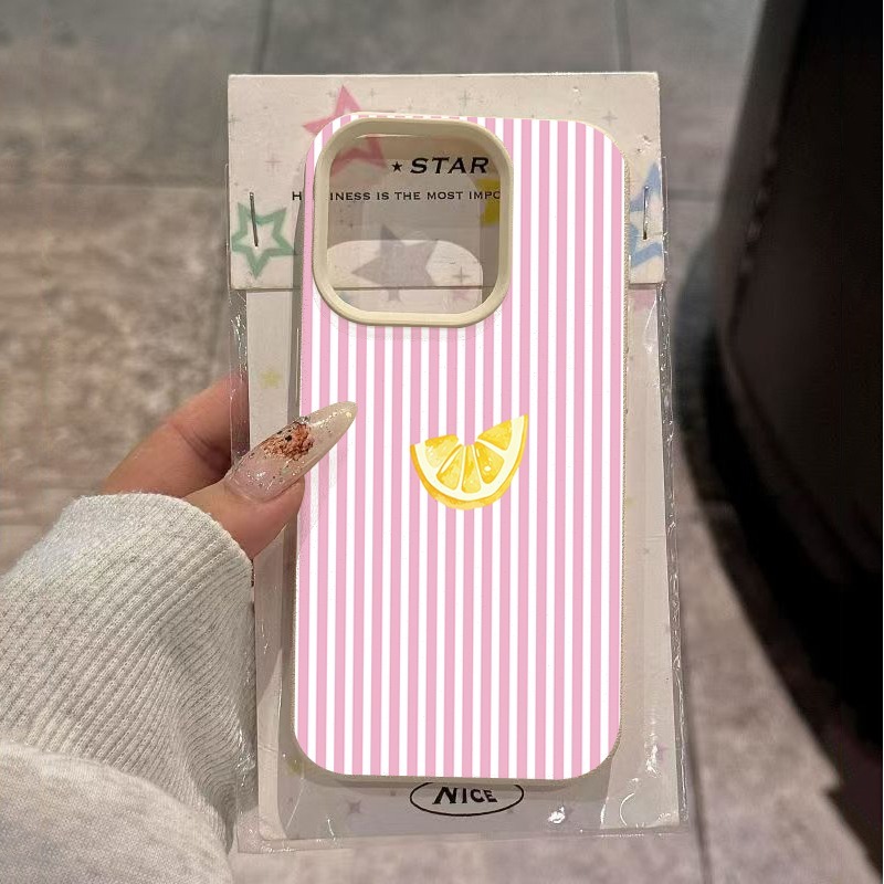 Orange Pink and White Stripes  - đánh giá và giá Phone Cases Orange