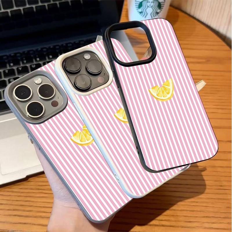 Orange Pink and White Stripes  - đánh giá và giá Phone Cases Orange
