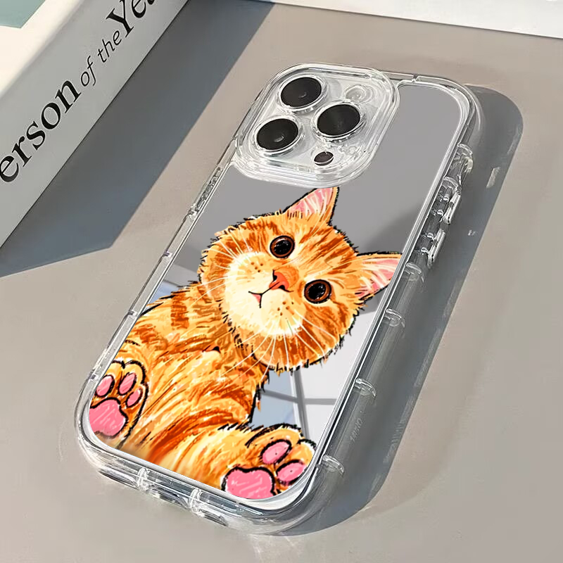 Cartoon Cute Orange Cat Mirror - đánh giá và giá Phone Cases Orange