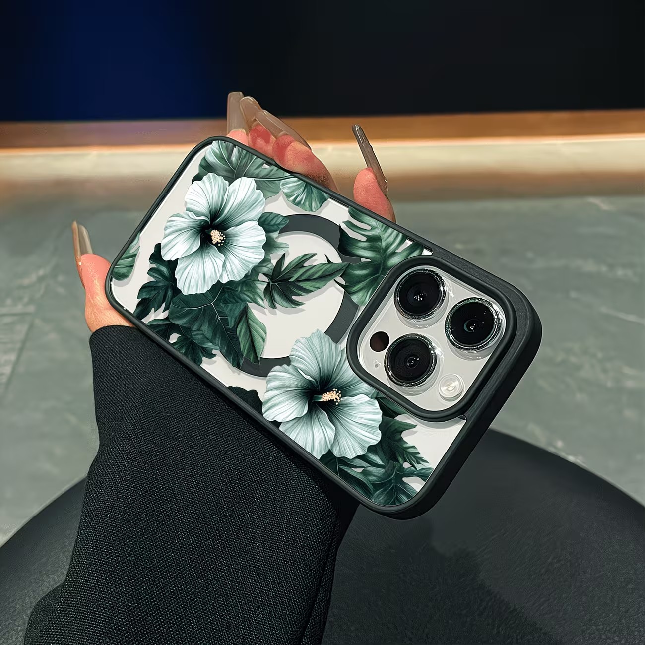 Green Floral Print Phone Case  - đánh giá và giá Phone Cases Xs Iphone